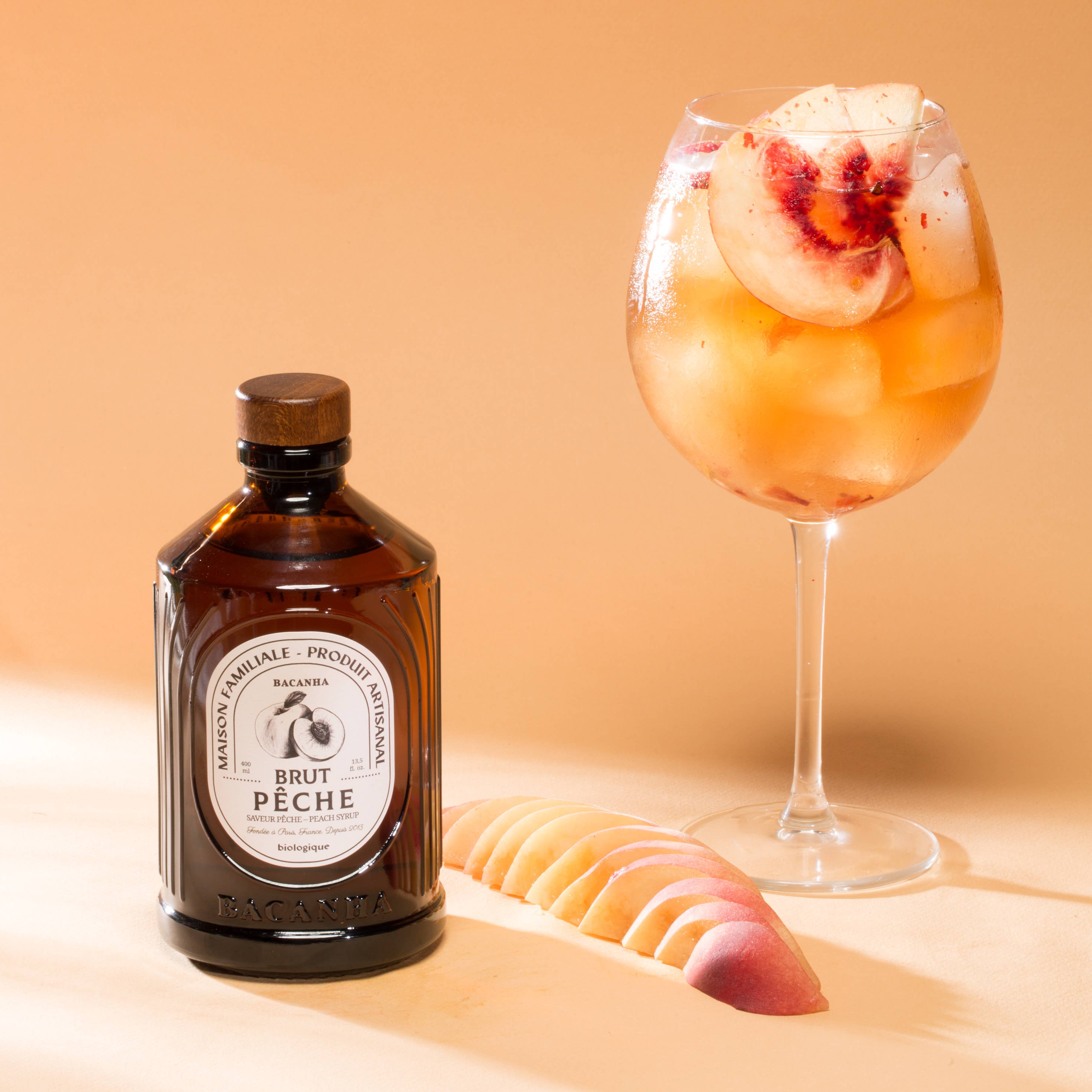 Bacanha USA - Wholesale Flavored Syrup - Raw Peach Syrup - Organic - 13,5 fl. oz.3