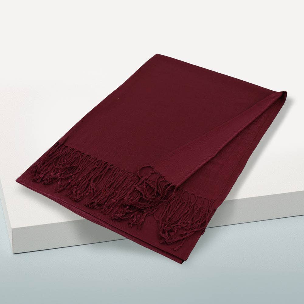 Sensibling Corp. - Vente Écharpe – femme - Écharpe châle unie en pashmina6