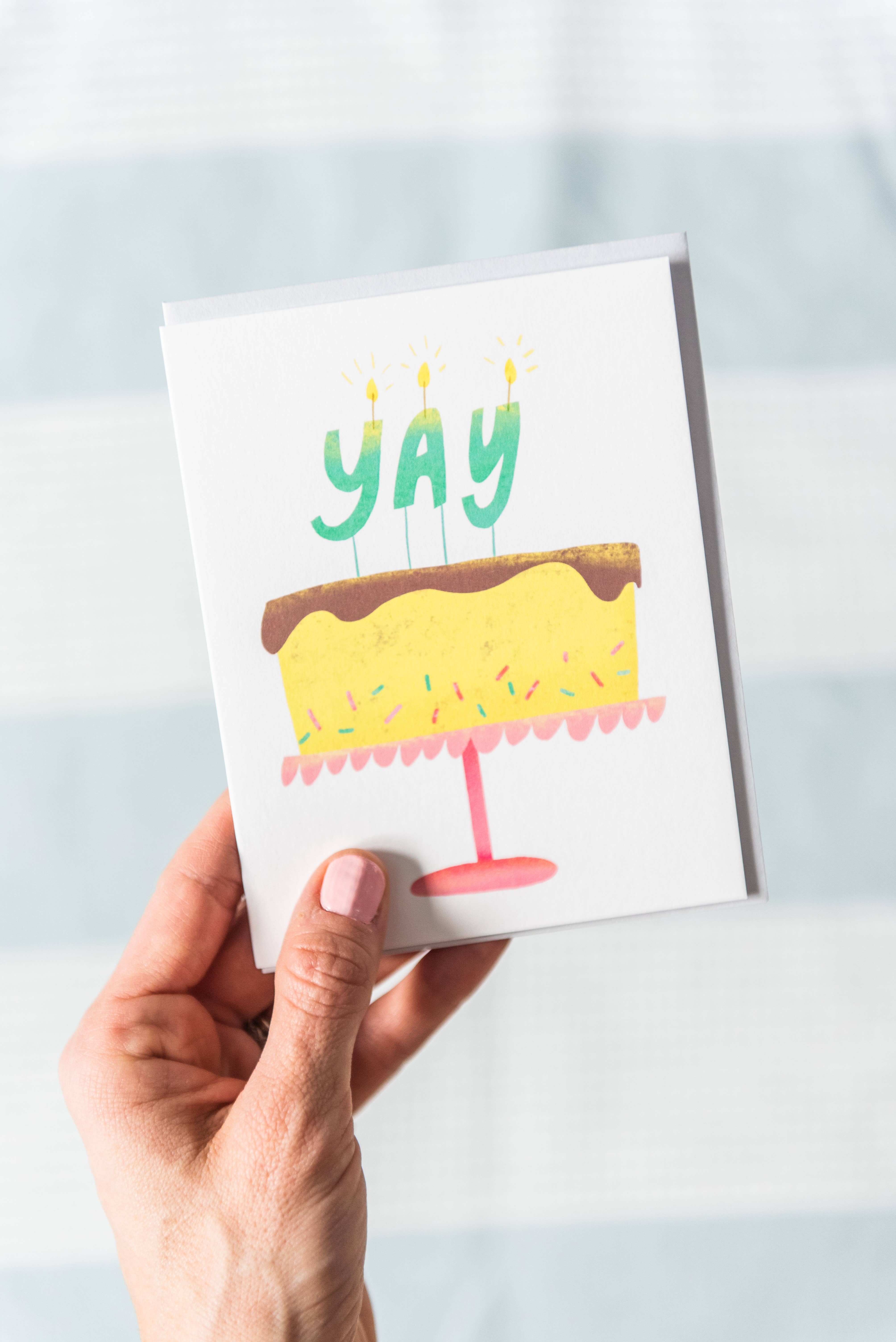 Happy Tines Design Co. - Wholesale Birthday Card - Greeting Card: Birthday Yay Cake, Congrats, Gender Neutral2