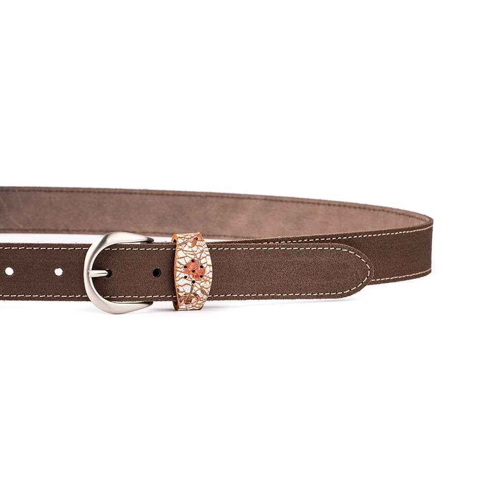 VALTICO - Wholesale Belt - Women's - Leather belt with floral tapestry.7