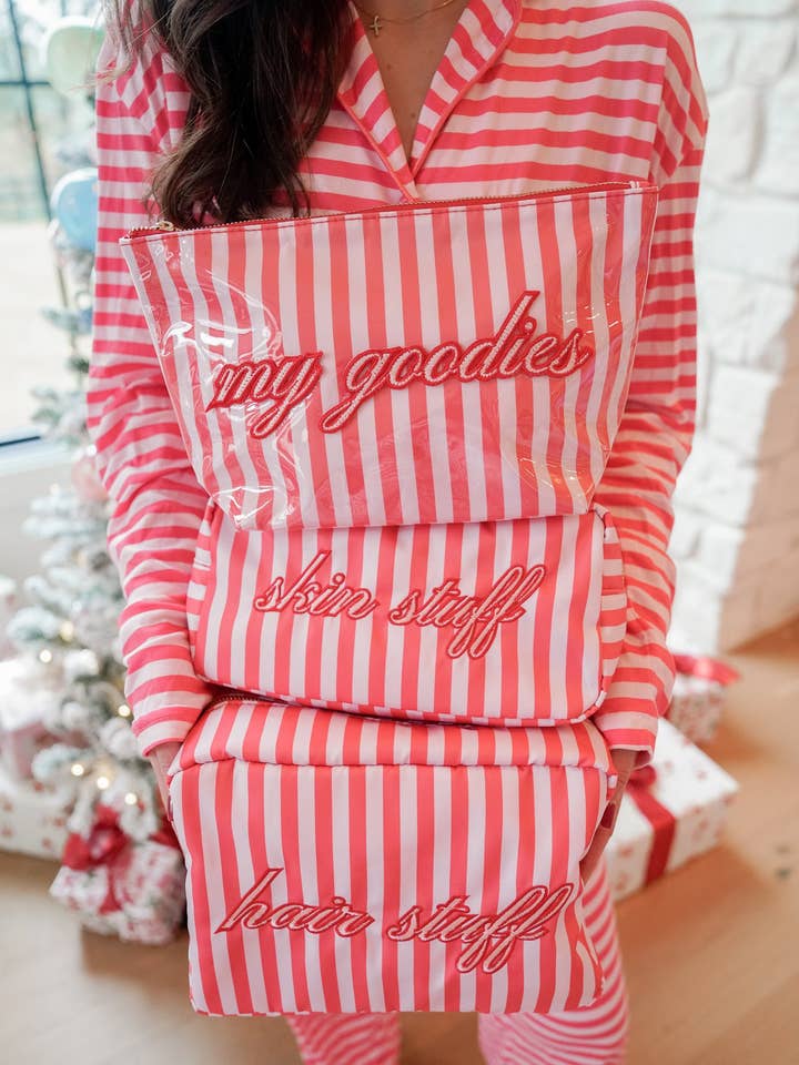 KENZKUSTOMZ - Wholesale Sleepwear Set - Women's - Pink & Red Stripes - Long Pajama Set12