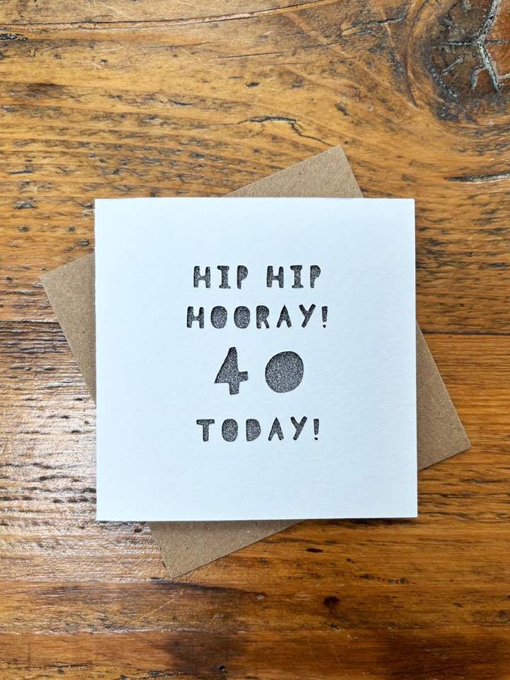 Milestone 40th Birthday 'Hip Hip Hooray' Paper Cut Card for wholesale by Laura M Designs
