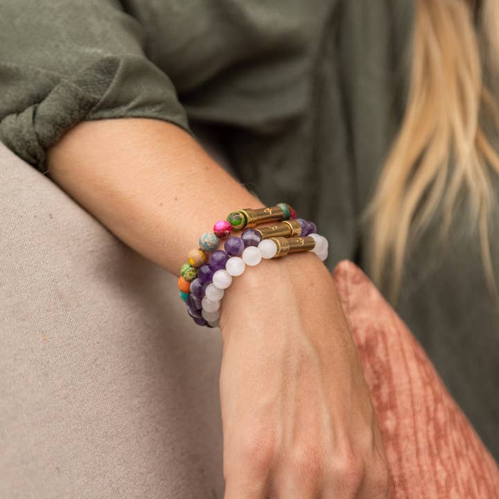 Wishbeads - Wholesale Beaded Bracelet - Polished Moonstone Intention Bracelet2