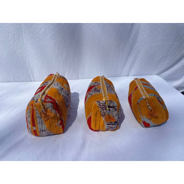 Tibet Handicrafts LLC - Wholesale Travel Set - Orange Vibes Velvet 3 Piece Travel Set7