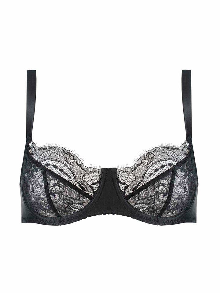 Reggiseno da balcone Signature Lace - Nero per la vendita all'ingrosso da parte di Fleur of England