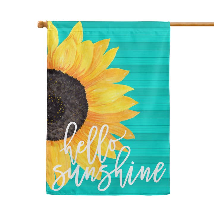 House Flag (28"x40") - Hello Sunshine Green for wholesale by The Spotted Zebras