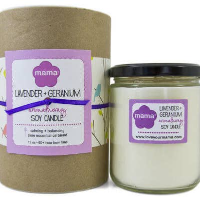 Calming Glass Candle for wholesale by Mama Bath + Body