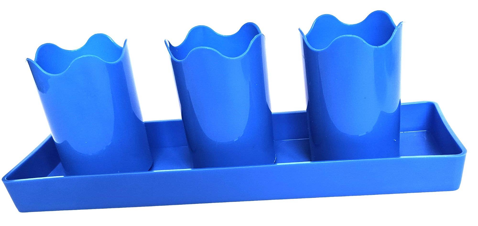 Austin Planter - Wholesale Plant Pot - Wavy 2-inch APW Flower 3-Pots with 1-Rectangle Saucer10