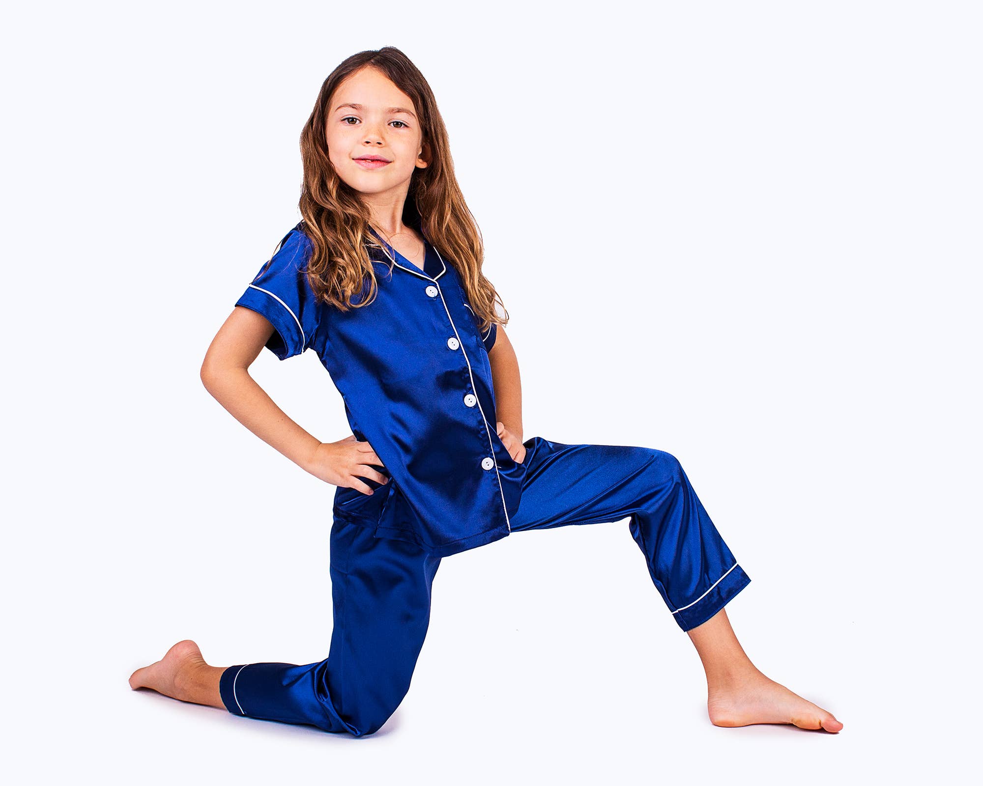 Sisters G Kids - Wholesale Sleepwear Set - Kids - Kids Satin Pajamas Short Sleeves + Pants 33