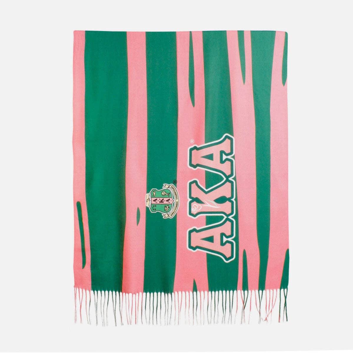 Pink and Green AKA Sorority Zebra Stripe Fashion Shawl Scarf for wholesale on Faire4