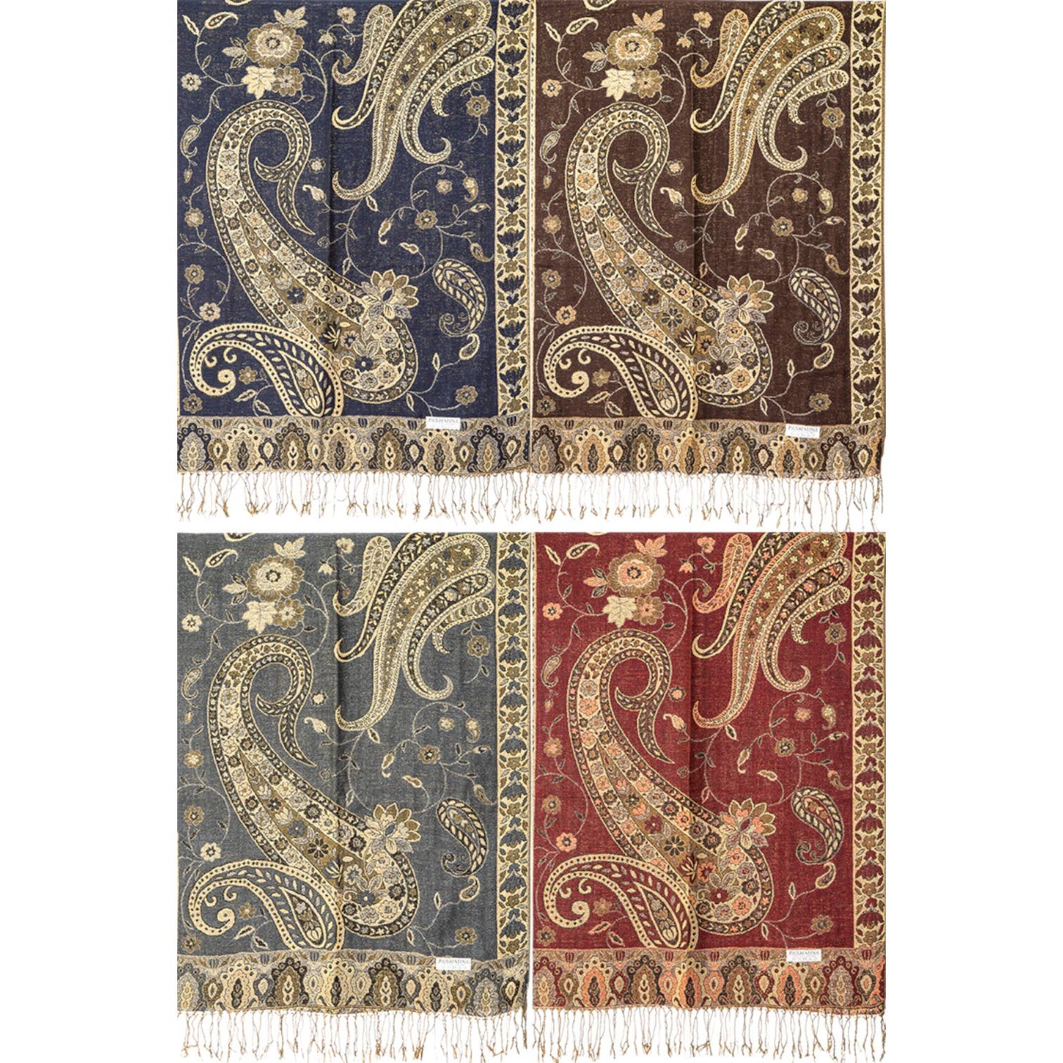 LA Jewelry Plaza - Wholesale Wrap - Women's - Paisley Intarsia Pashmina Set3