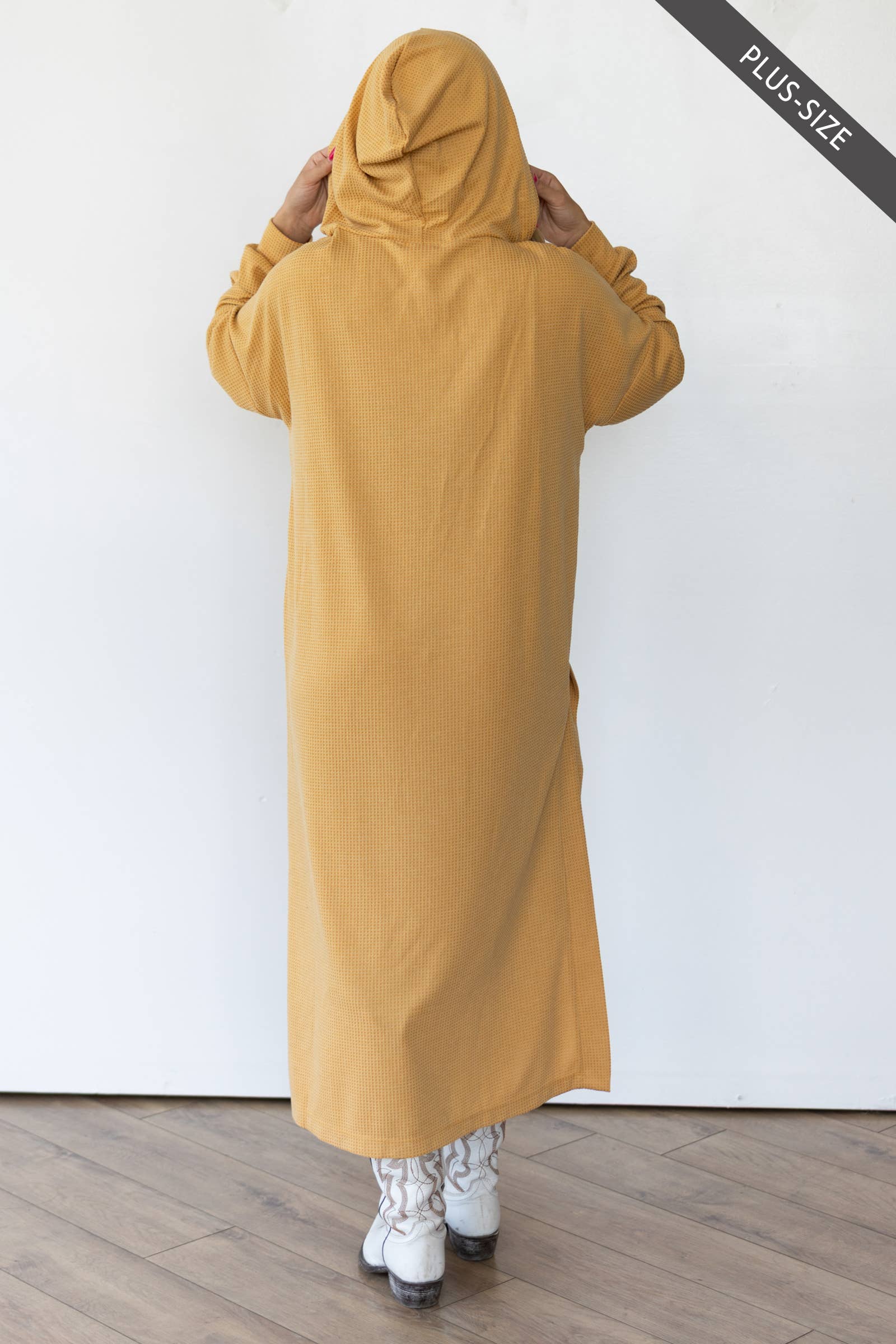 Dear Scarlett - Wholesale Dress - Women's - PLUS SIZE Waffle Knit Thermal Duster12