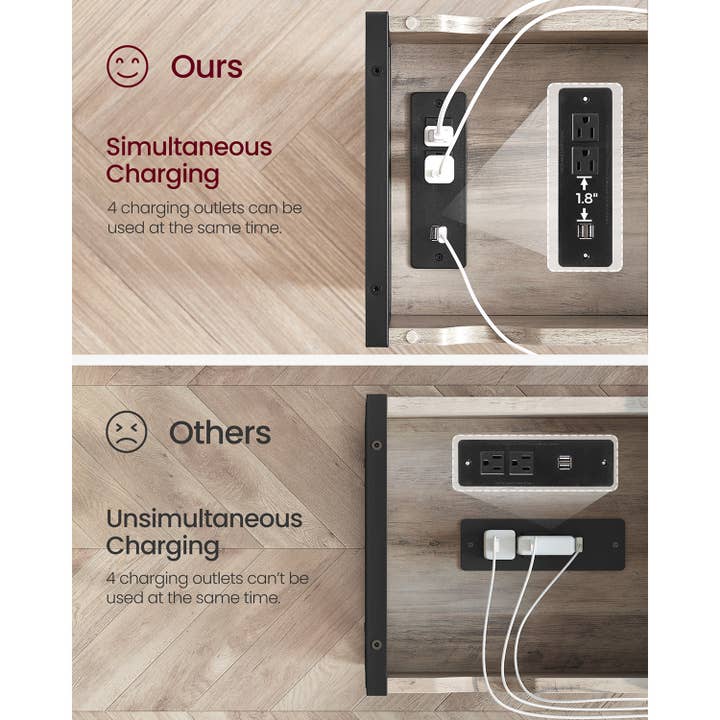 Side Table with USB Ports and Outlets 3- for wholesale by Greenwestons