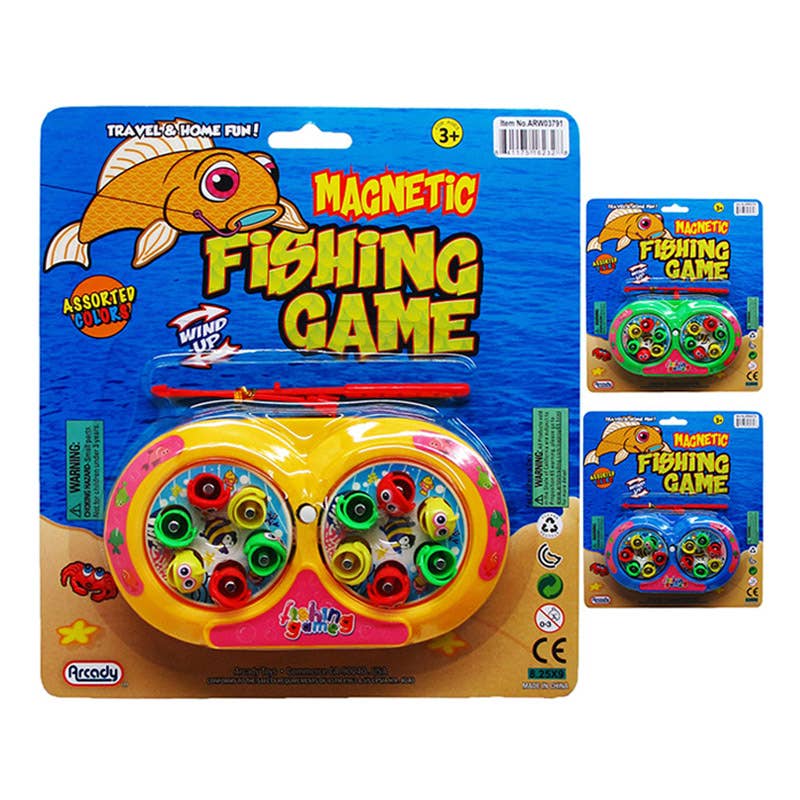 Deluxe Import Trading - Wholesale Classic Toy - Kids - 6" Wind Up Fishing Game w/4.75" Rod0