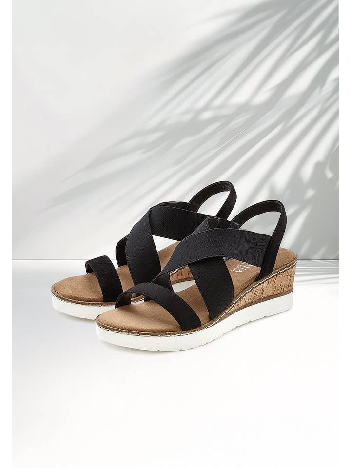 Lascana - Wholesale Sandals - Women's - LASCANA Women's Ankle Strap Wedge Sandals