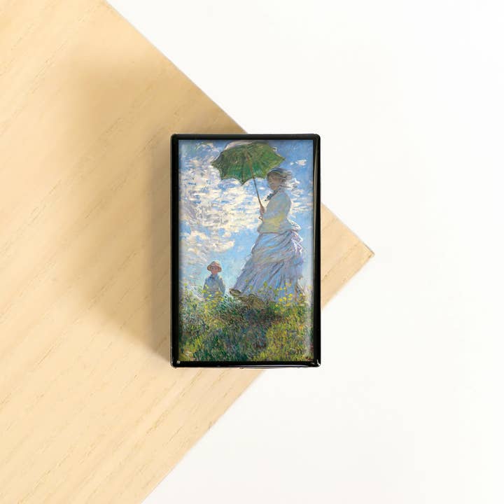 Lucy Lu Designs – wholesale Tändsticka – Damen med parasoll Monet Fine Art Museum Gift Slide Box