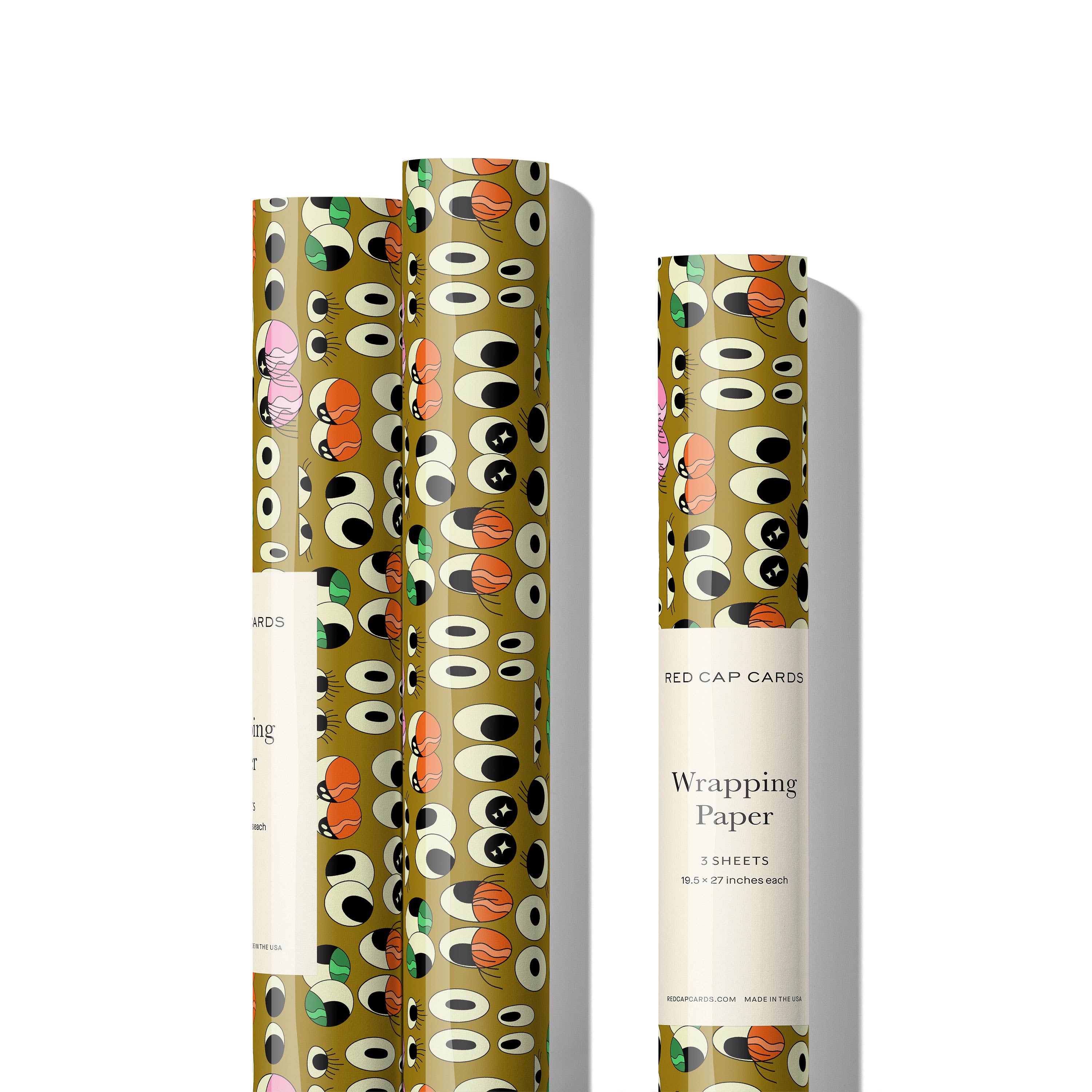 Red Cap Cards – wholesale Omslagspapper – Presentpapper med ögonmotiv0