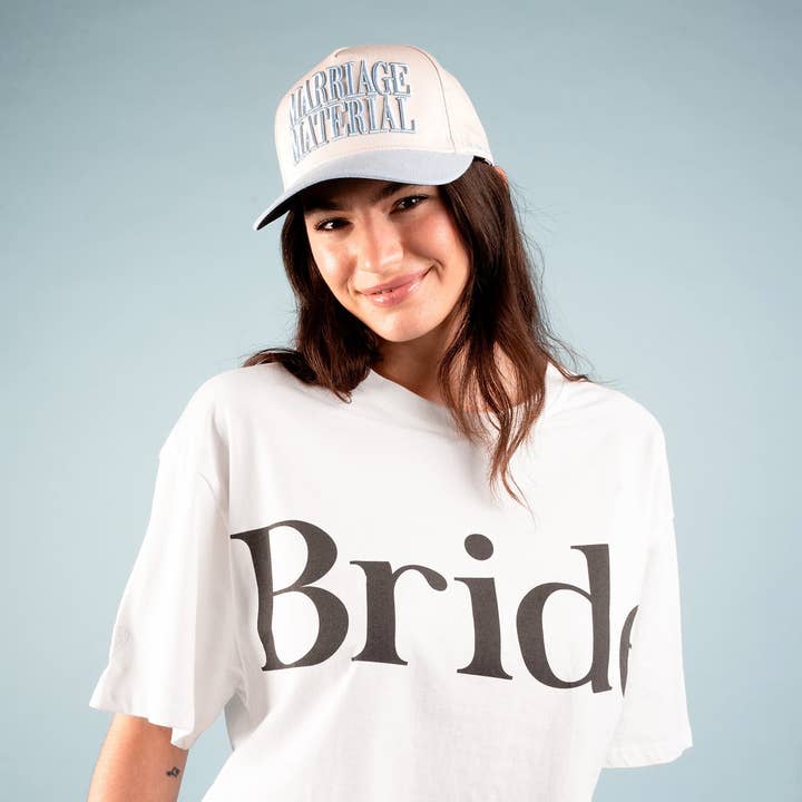 BRIDEMERCH - Wholesale Baseball Cap - Women's - MARRIAGE MATERIAL™ TRUCKER (SOMETHING BLUE)2