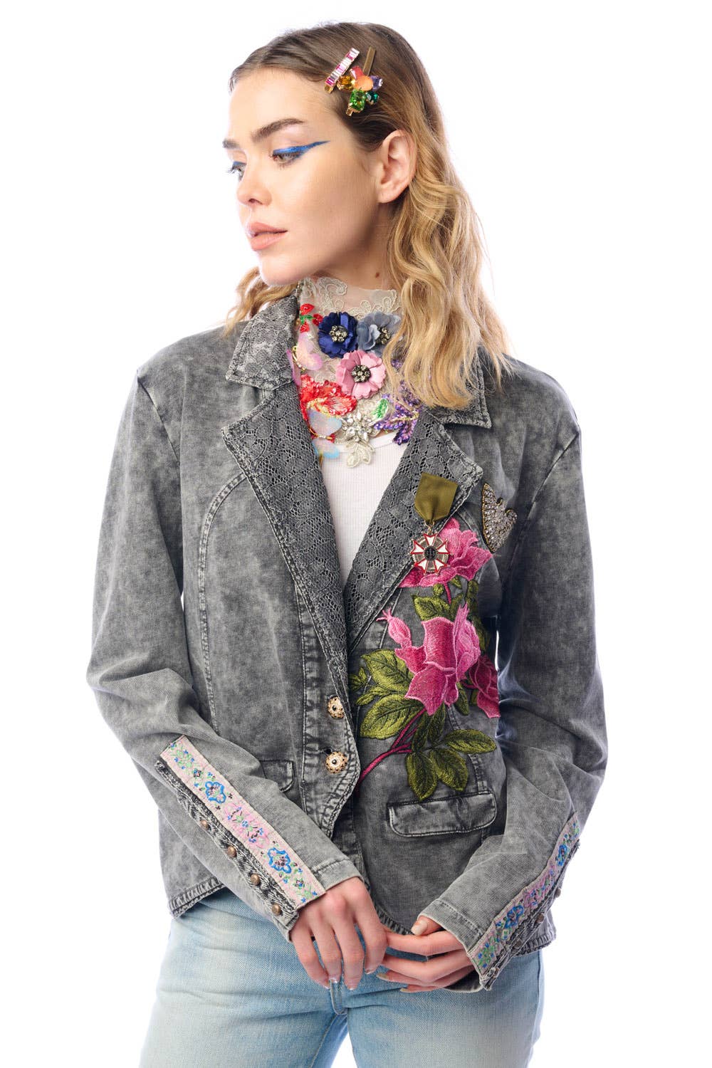 Charcoal Colonel French Terry Knitted Jacket - Blazer for wholesale on Faire1