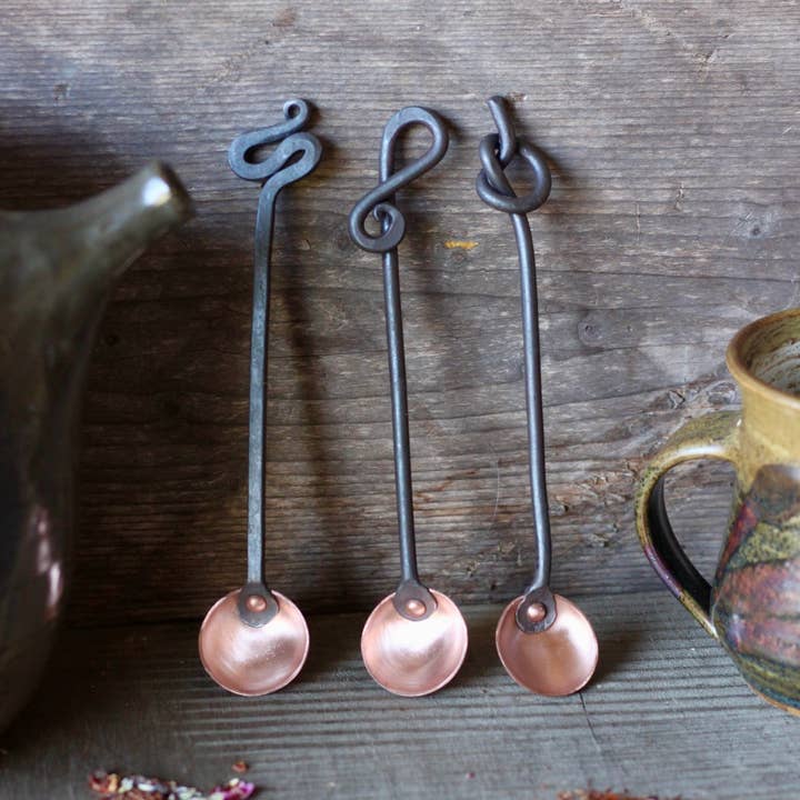 Wicks Forge - Vente Cuillère doseuse - Cuillères à café en cuivre et en acier (1 c. à thé)3