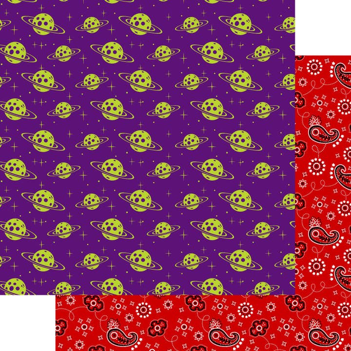 MNineDesign's Toy Box Collection Planet Z 12 x 12 Double-Sided Scrapbook Paper - 15 Pack for wholesale by SSC Wholesale