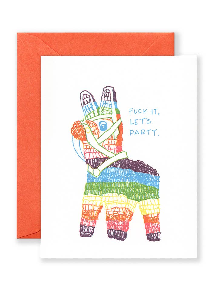 Fuck It Let's Party Greeting Card for wholesale by Lionheart Prints