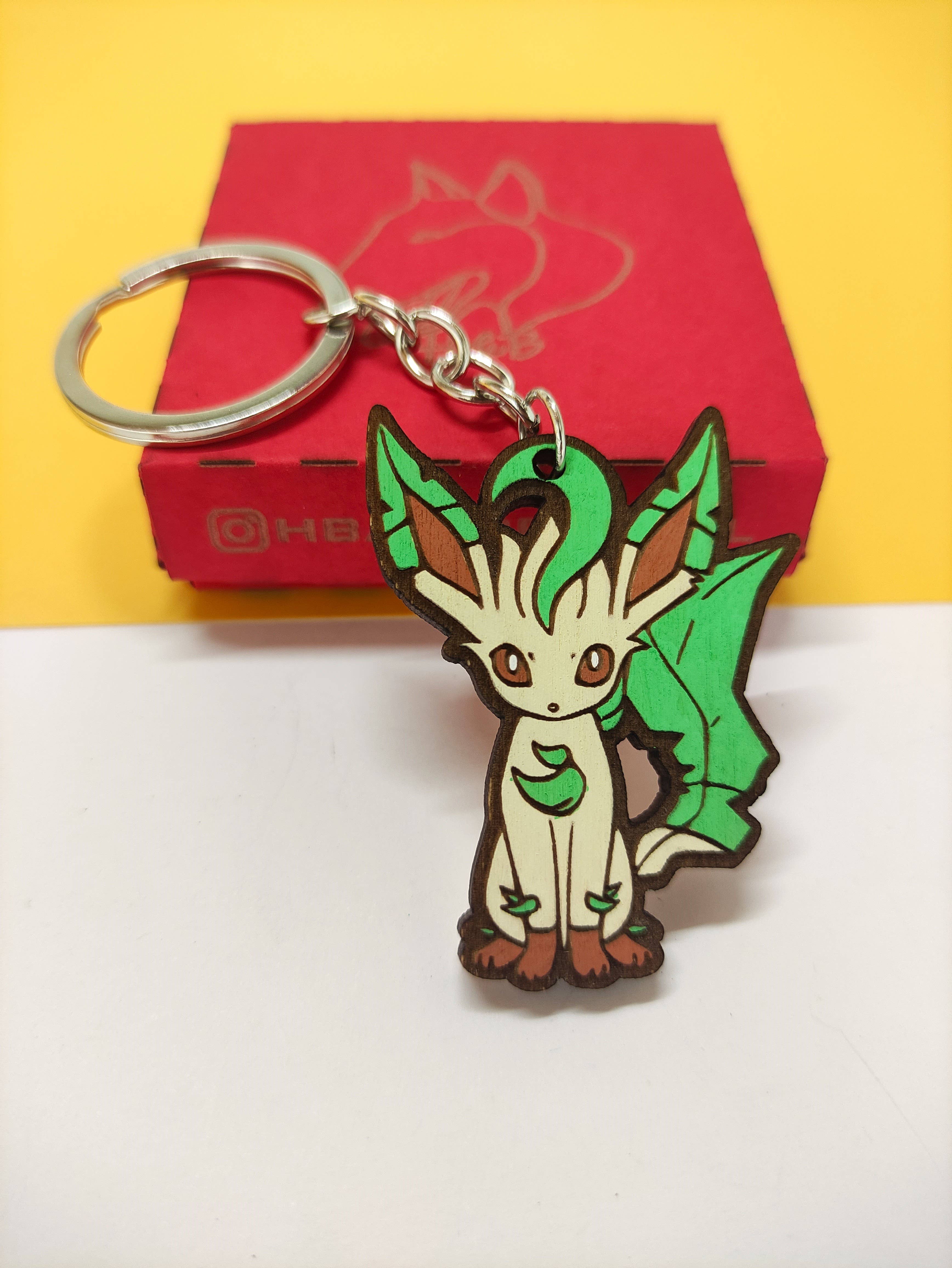 Herbs&Belles - Wholesale Keychain - Unisex - Wooden Eevee Evolutions Pokémon Keychain, Custom Geek Anime7