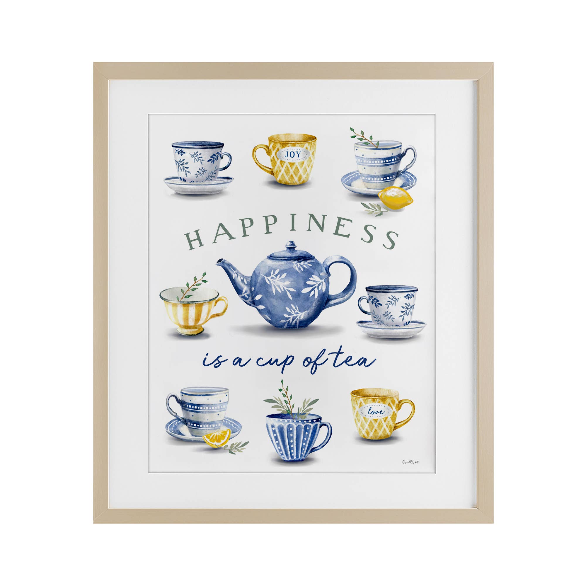Stupell Industries - Wholesale Wall sign - Happiness is a Cup of Tea - Print Under Glass Wall Art11