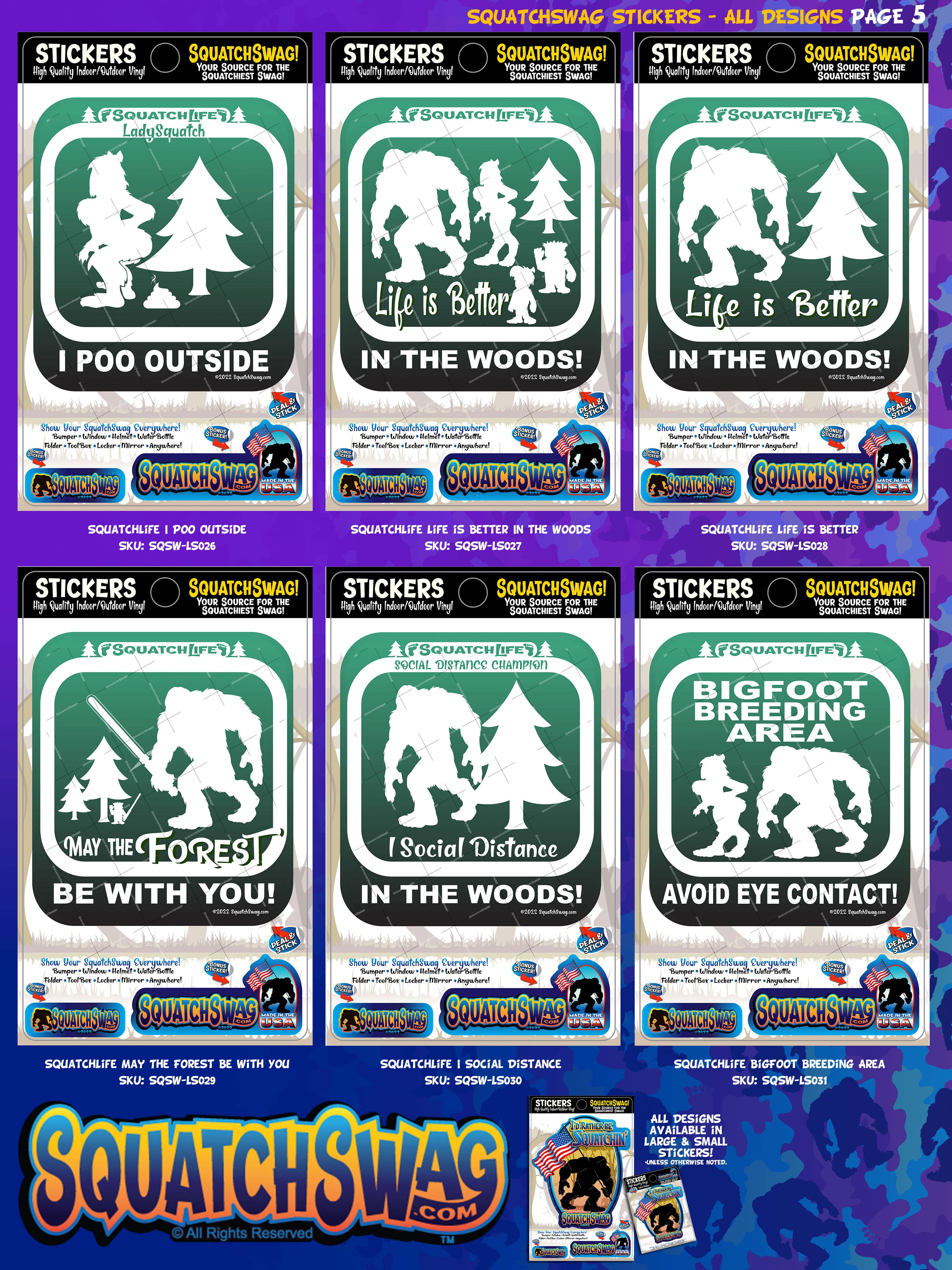 SquatchSwag - Wholesale Sticker - SquatchSwag Bigfoot Sticker Counter Top Display - NAMEDROP6