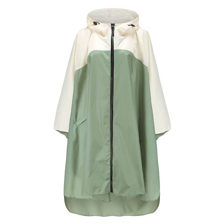 Grüner Regenponcho zum Fahrradfahren & Wandern Damen für den Großhandel von Bomence