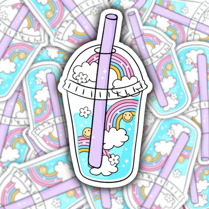 Magical Bubble Tea Boba Waterproof Sticker for wholesale by Studio Fifty One