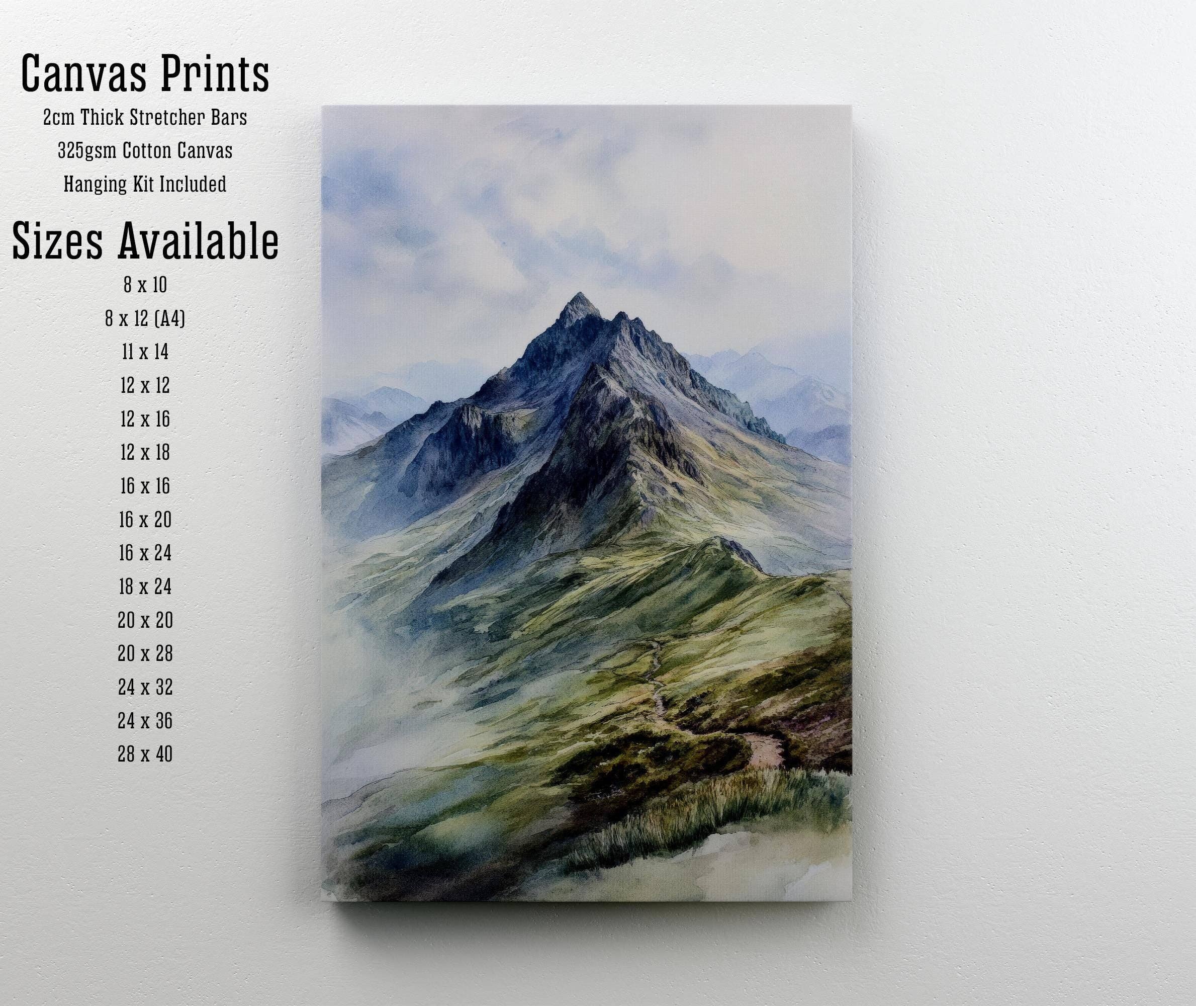 InkNPrintz – wholesale Art print – Scafell Pike Watercolor Painting Lake District Art Scafell Pike Poster Scenic Mountain Watercolor UK Landscape Decor1