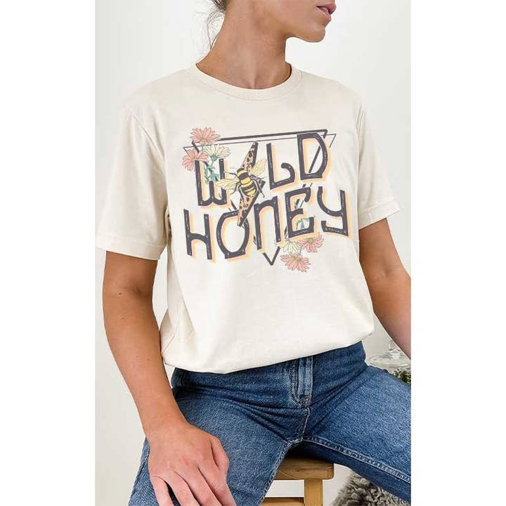 T-shirt alleggerita Boho Wild Honey Flowers con ape leopardata per la vendita all'ingrosso da parte di Select Apparel