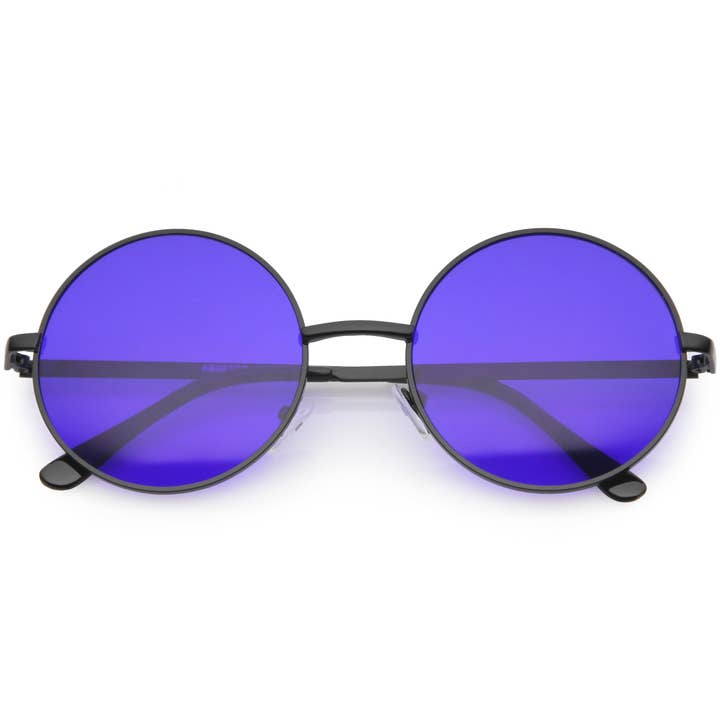 SPARE-SPECS, LLC - Wholesale Sunglasses - Women's - Retro Hippie Round Color Tone Metal Sunglasses 989211