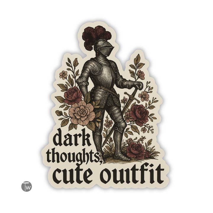 Dark Thoughts Cute Outfit Sticker for wholesale by Twisted Wares
