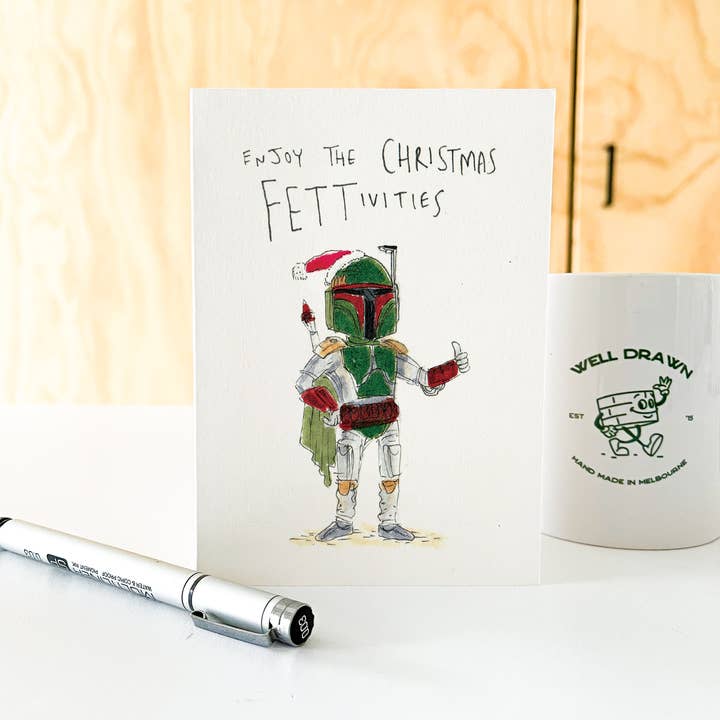 Well Drawn - Wholesale Christmas card - Merry Christmas, enjoy the Fettivities4