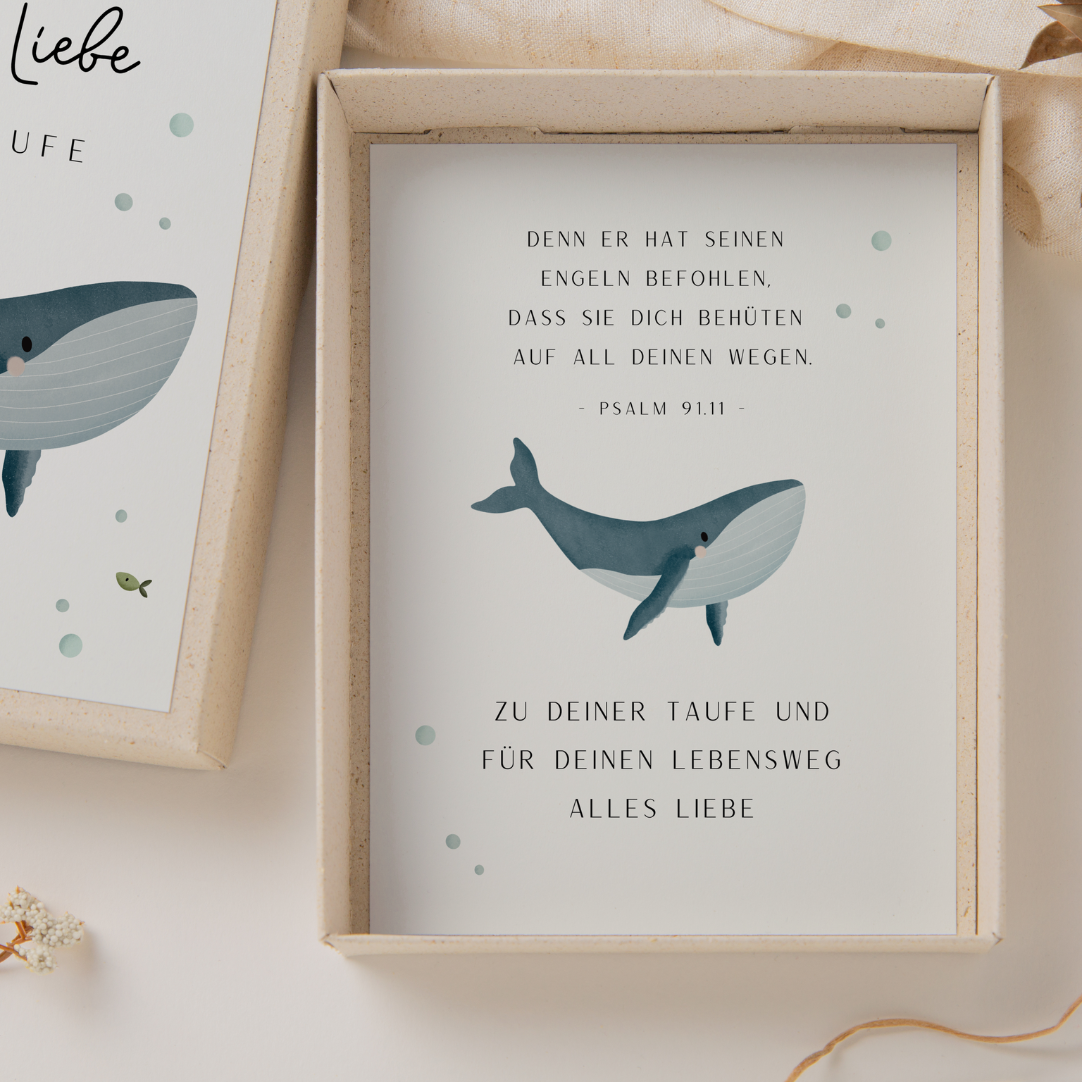 Tilda&Theo - Wholesale Gift Box - Christening Whale Gift Box - Grass Paper Money Gift Box5