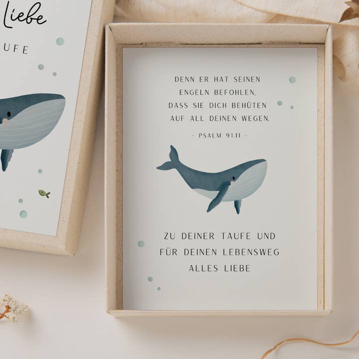 Tilda&Theo - Wholesale Gift Box - Christening Whale Gift Box - Grass Paper Money Gift Box5