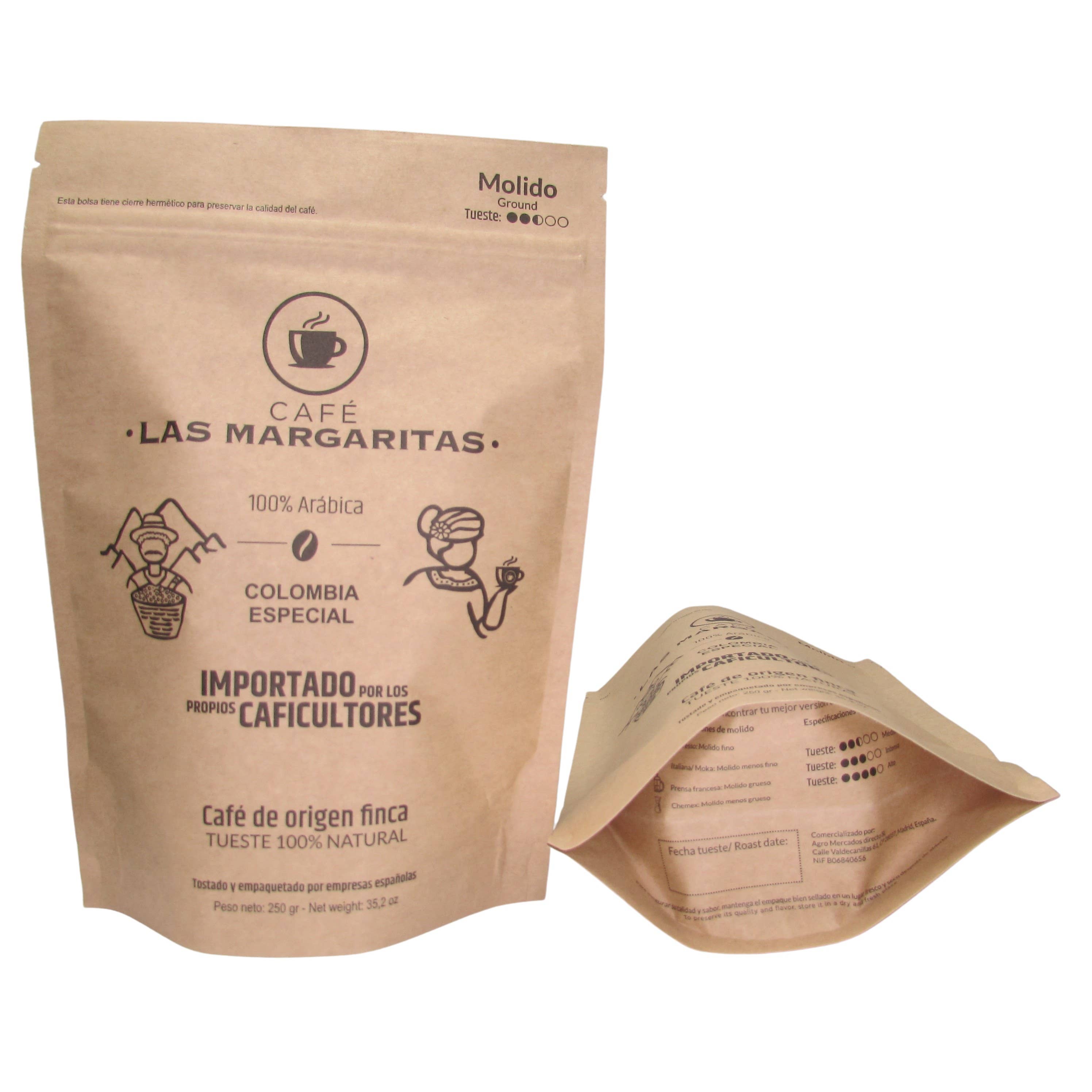 Café Las Margaritas - Wholesale Coffee Beans - Coffee Colombia origin Finca Arabico roast natur ground x250gr2