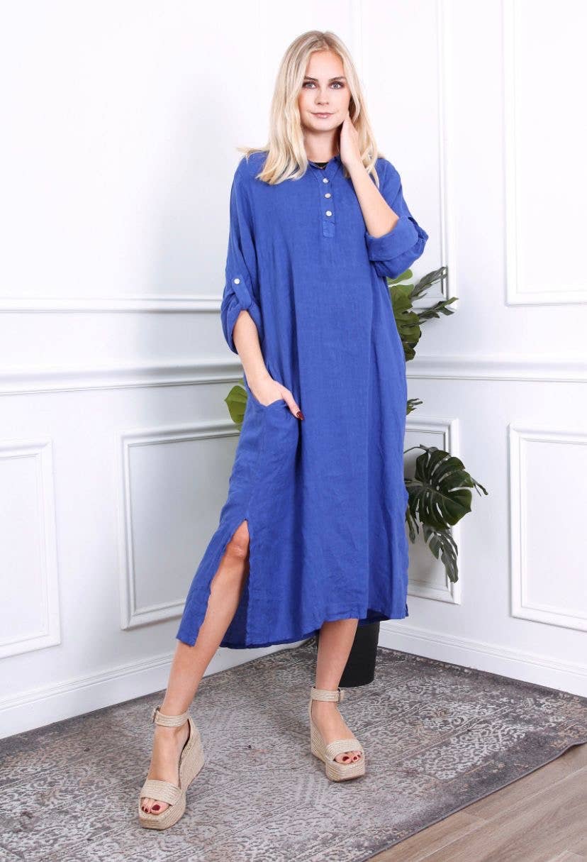 LÉA & LUC - Wholesale Dress - Women's - Long dress in 100% linen REF.209009
