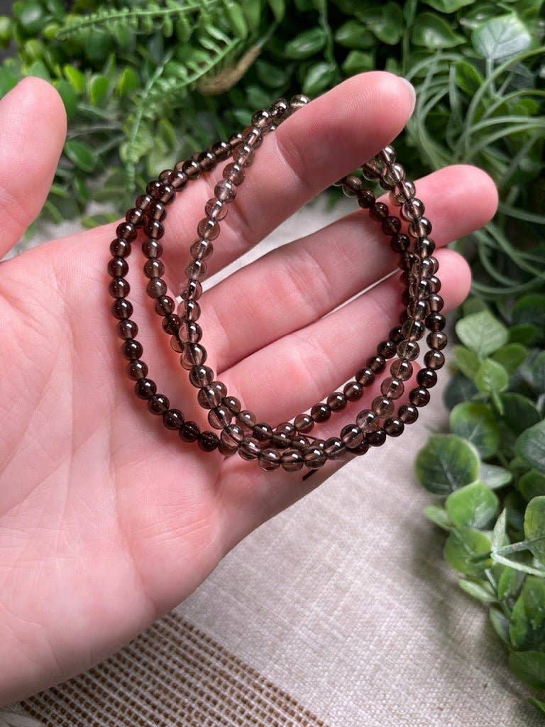 Copper Ashes - Wholesale Beaded Bracelet - Smoky Quartz 4mm Beaded Bracelet1