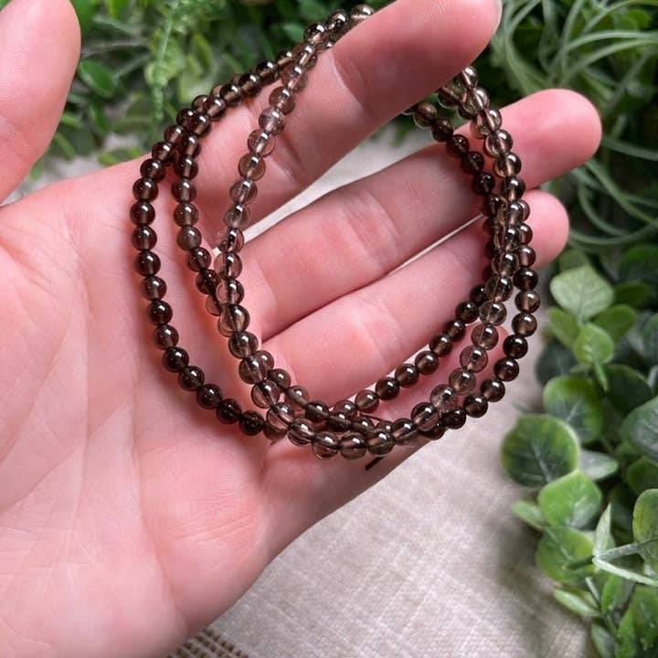 Copper Ashes - Wholesale Beaded Bracelet - Smoky Quartz 4mm Beaded Bracelet1