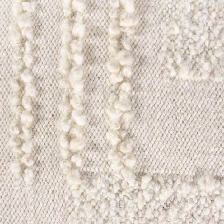 Anaya Home – wholesale Bench – White Boucle Patchwork Handwoven Bench
