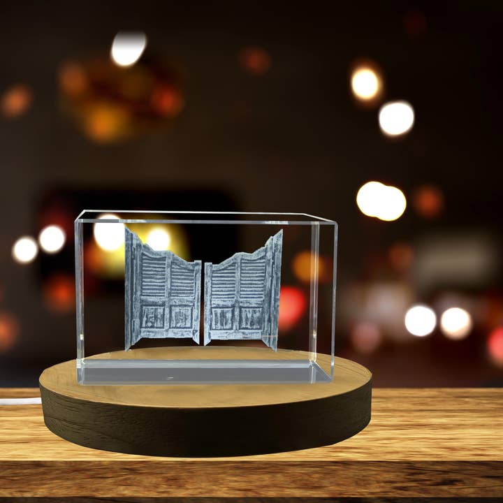 Gateway to Possibilities: 3D Engraved Crystal Door for wholesale by AB Crystal Collection