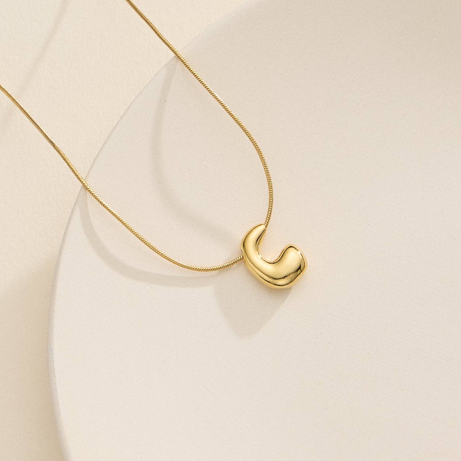 Frem - Wholesale Pendant/Charm Necklace - 16 Assorted 18K Gold Dipped Bubble Initial Necklace5