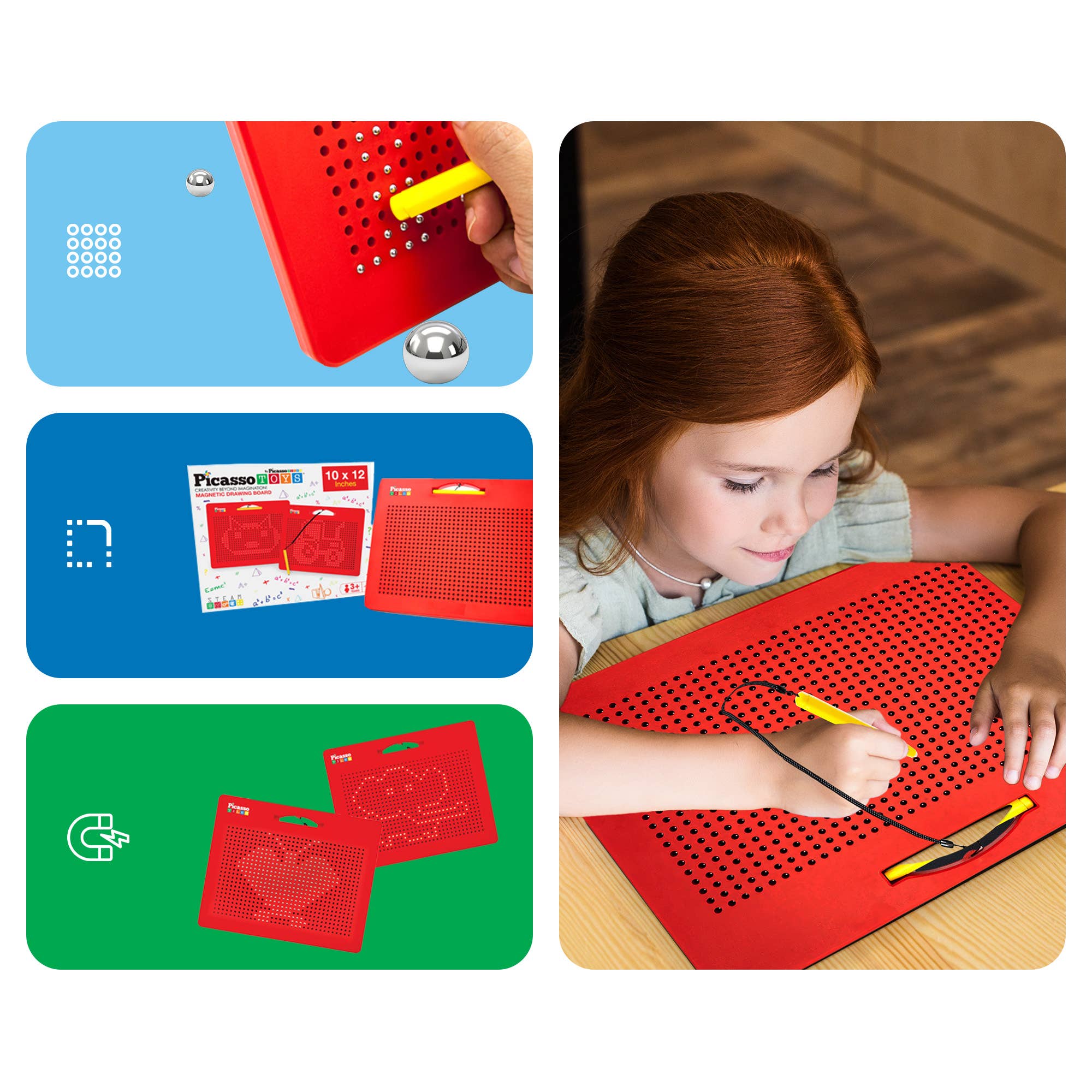 PicassoTiles – wholesale Drawing board – Kids & baby – PicassoTiles Freestyle Magnetic Drawing Board3