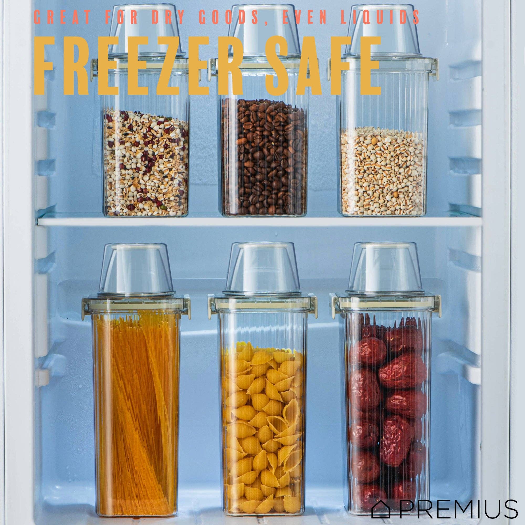 ShopBobbys - Wholesale Food Storage Container - PREMIUS Plastic Food Storage Container with Measuring Cup, Clear-Natural13