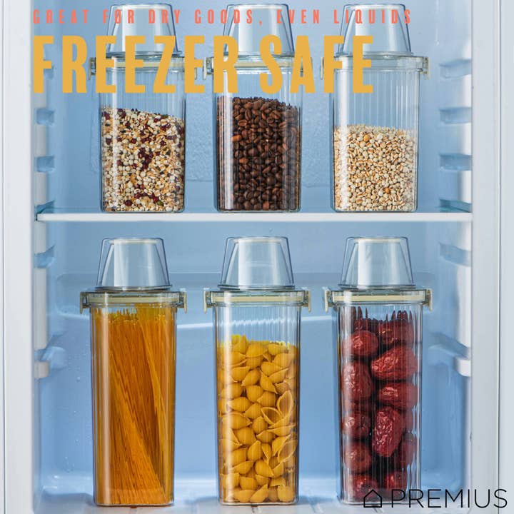 ShopBobbys - Wholesale Food Storage Container - PREMIUS Plastic Food Storage Container with Measuring Cup, Clear-Natural13