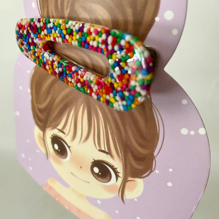 Rainbow Sprinkles trekant hårklip for engroshandel hos GRL PWR Jewelry