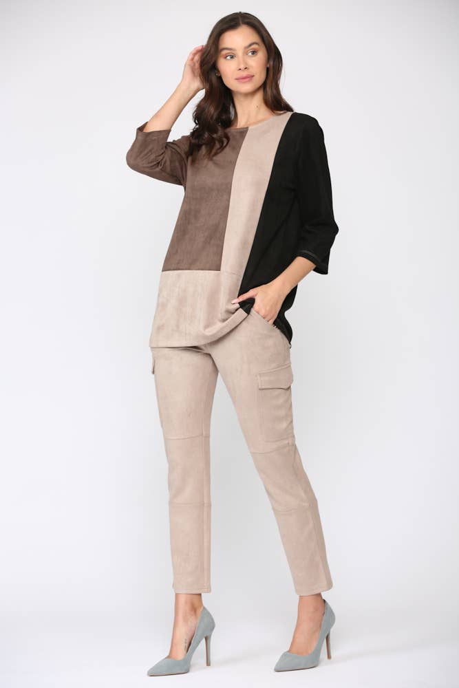 Joh Apparel - Wholesale Pants - Women's - Amber Stretch Suede Cargo Pant2